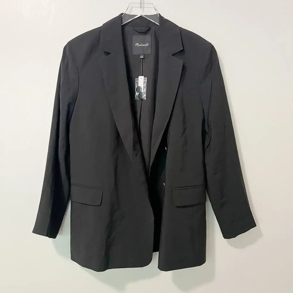 MADEWELL The Relaxed Blazer NWT in Soft Drape True Black Oversized Drape… - Picture 5 of 9